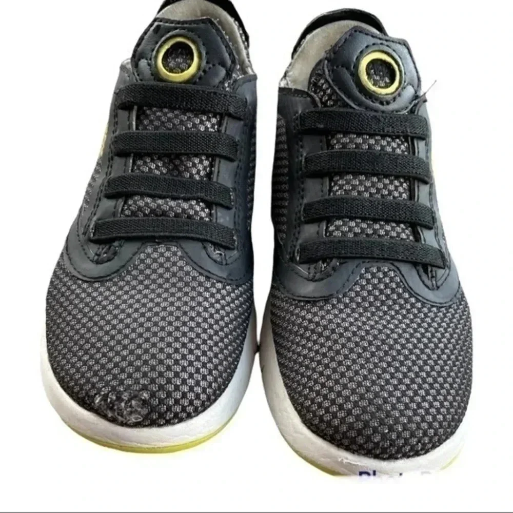 Geox boys sneaker black/lime green breathable sole leather insole size 31 EUC